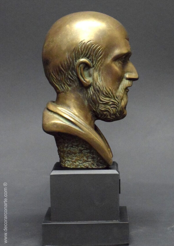 Bust Of De Hippocrates Bronze Patina 25cm Decorar Con Arte