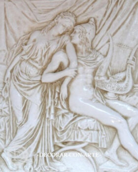 Bajorrelieve Neoclásico. Orfeo y Euridice. 49cm