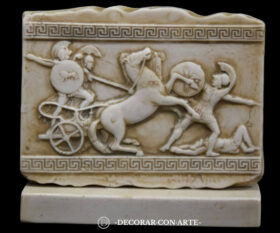 Basrelief von Achilles auf Basis. 22 x 20 x 6 cm.