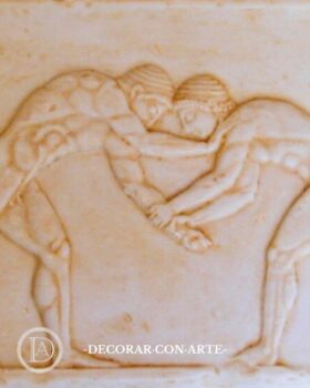 Bajorrelieve de luchadores griegos