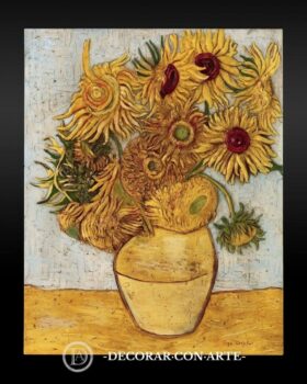 Relief Die Sonnenblumen von Van Gogh (69x55cm)