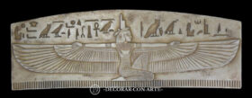 Relief of Isis with outstretched wings.  19 x 55 cm.