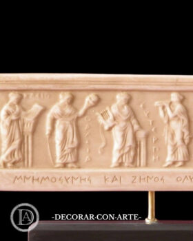 Relief of the Muses on base. 30 x 11cm.