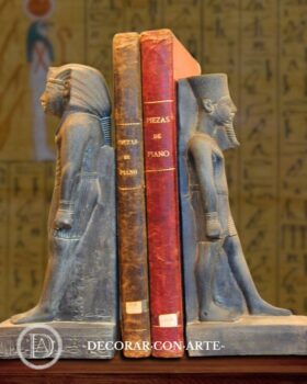 Bookends Egypt. Pharaoh Senusret III and Amon. H 30 cm