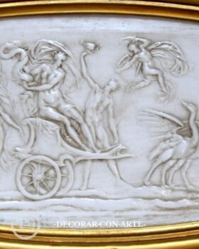 Neo-classical bas-relief. Triumph of Venus. 41x20cm