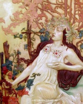 Autumn, by Alphonse Mucha. (91x53cm).