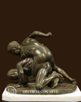 Pergamon fighters-Bronze Patina. 30x35cm