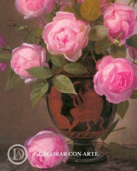 Peinture Roses par William Hammer. 63x52 cm