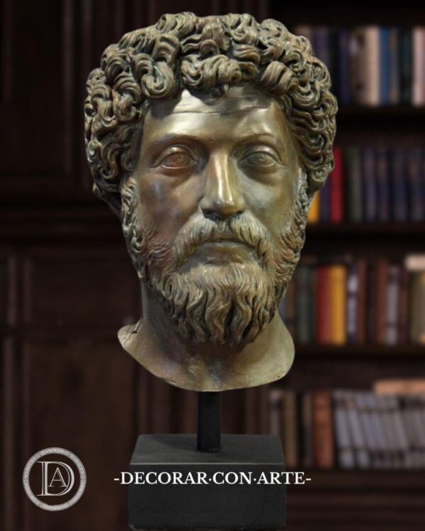 Máscara de Marco Aurelio. Pátina de bronce Maschera di Marco Aurelio, riproduzione