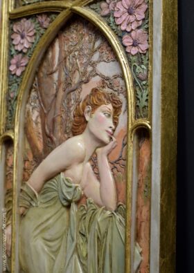 relieve atardecer Alphonse Mucha