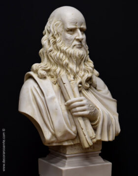 Busto de Leonardo Da Vinci en mármol