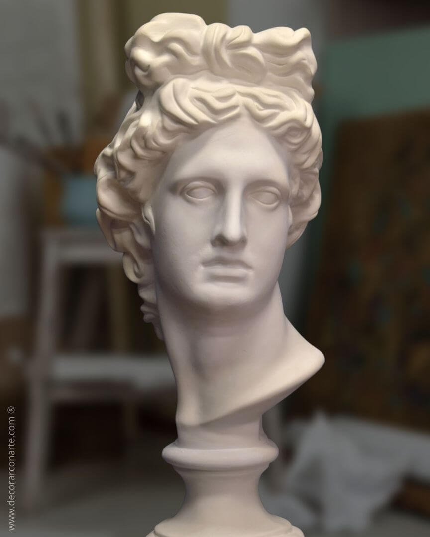 Busto de Apolo. Figura de Escayola. 15x55cm - Venta de figuras