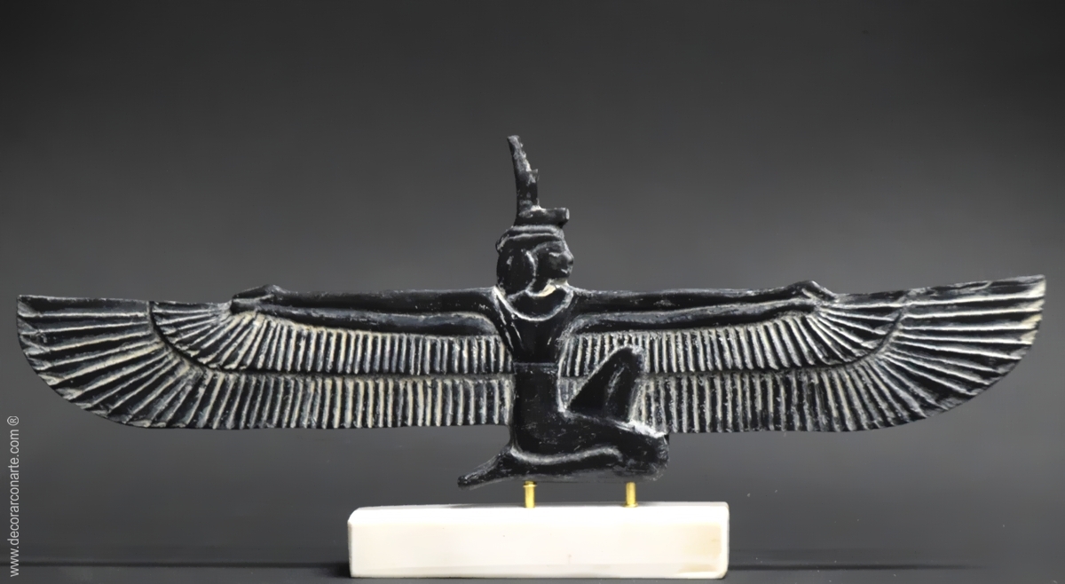 cm Goddess with 43x20 Egyptian - Selling art Isis extended wings.