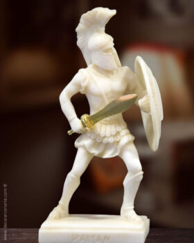 Figurine de soldat spartiate. 16 x 8 x 7 cm.