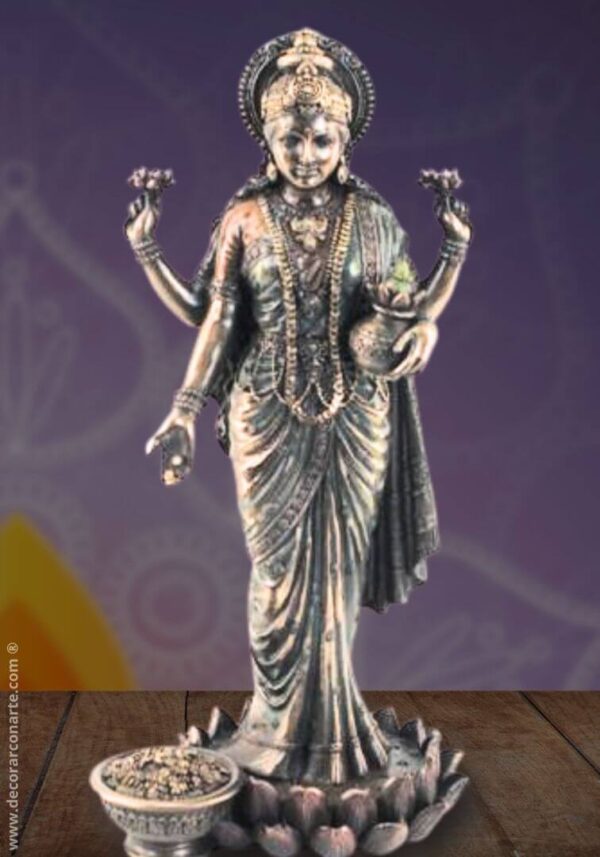 Webelkart Premium Goddess Laxmi Ji Gold Plated Statue - Idol for Car D