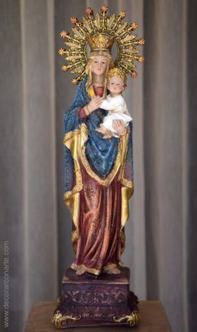 Figura de Virgen con niño. Altura: 40cm