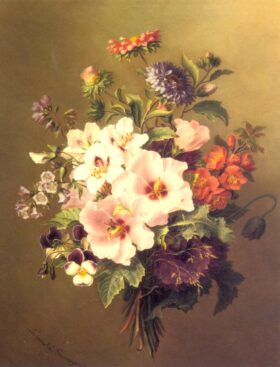 Orquídeas. Lienzo de Guillaume Beauregard