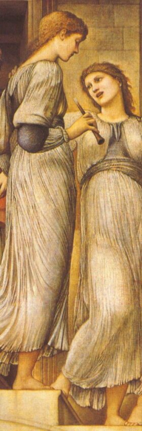 Detalle I de Escalera Dorada, Lienzo de Burne Jones (1833-1898)