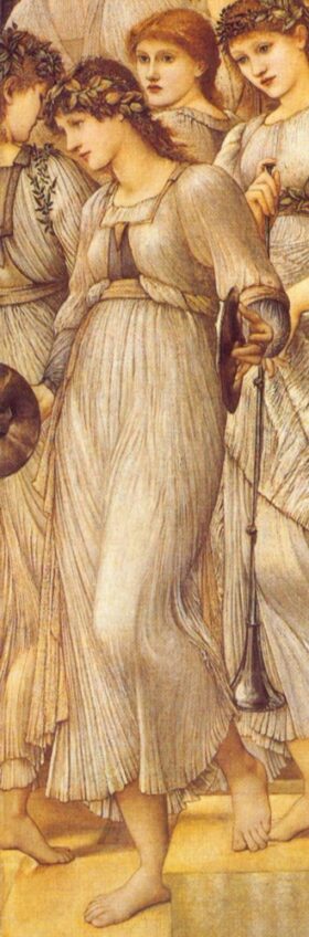 Detalle II. Escalera Dorada. Lienzo de Burne Jones (1833-1898)