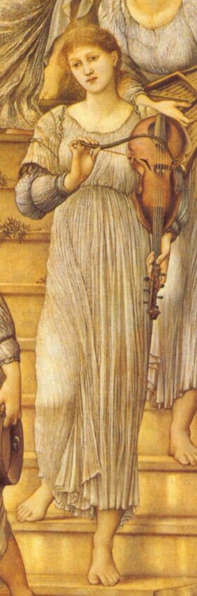 Detalle IV. Escalera Dorada. Lienzo de Burne Jones (1833-1898)