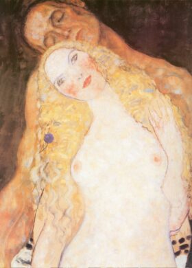 Adan y Eva. (fragmento) Lienzo de Klimt (1862-1918)