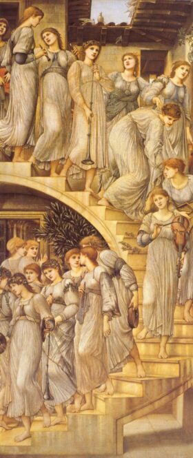 La Escalera Dorada. Lienzo de Burne Jones (1833-1898)