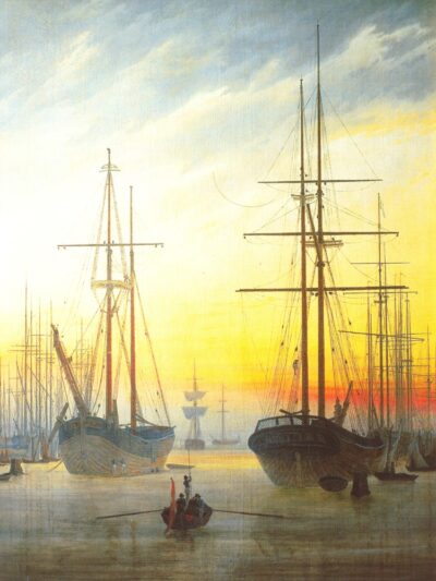 Sailing ships. Canvas by Caspar Friedrich (1774-1840)