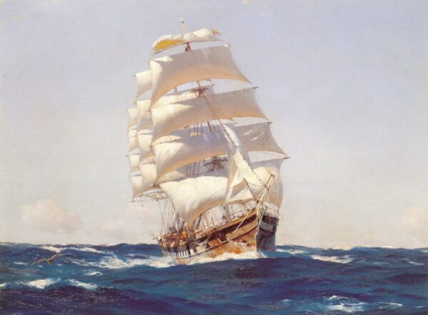 Sailing ship. Canvas by Thomas Somerscales (1842-1927)