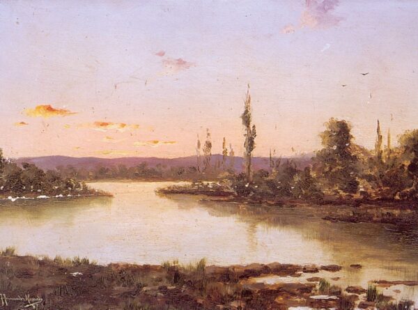 The lake. Canvas by Fernández Alvarado