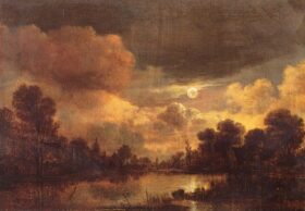 Paisaje. Lienzo de Aert van der Neer