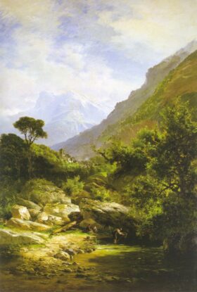 Paisaje de sierra. Lienzo de Carlos de Haes (1829-1898)