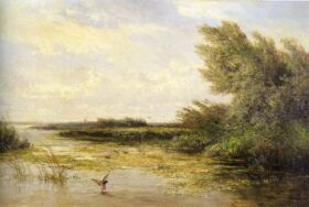 Lagunas de Abcoude. Lienzo de Carlos de Haes (1829-1898)