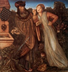 Rey Marcos y La Bella Isolda. Lienzo de Burne Jones (1833-1898)