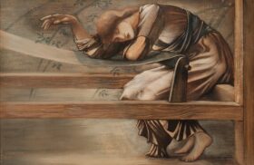 Estudio. Lienzo de Burne Jones (1833-1898)