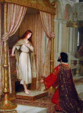 El rey y la mendigo. Lienzo de Edmund Blair Leighton (1853-1922)