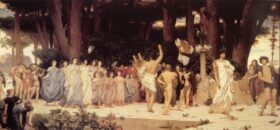 Cortejo de Apolo. Lienzo de F. Leighton (1830-1896)