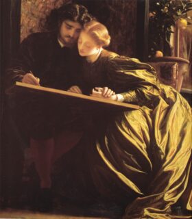 Pintores en luna de miel. Lienzo de F. Leighton (1830-1896)