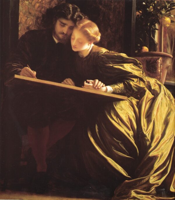 Painters' honeymoon. Canvas by F. Leighton (1830-1896)