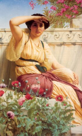 Una cita. Lienzo de Godward (1861-1922)