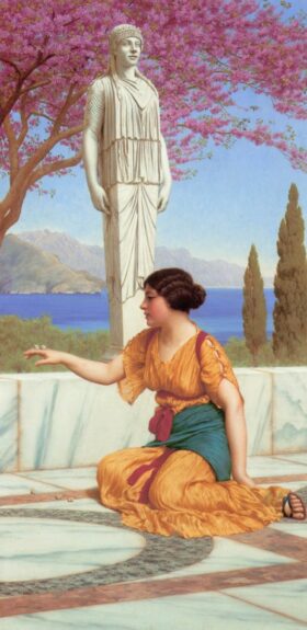 Pasando el tiempo. Lienzo de Godward (1861-1922)