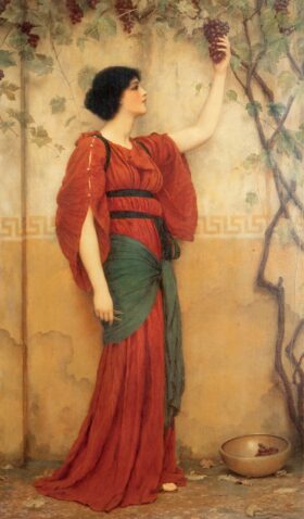 Otoño. Lámina de Godward. (1861-1922)