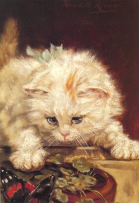 Gato. Lienzo de Henriette Ronner Knip