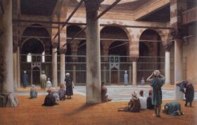 Interior de una mezquita. Lienzo de Jean Leon Gerome (1824-1904)