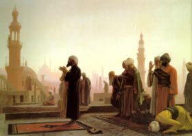 Oración en el Cairo. Lienzo de Jean Leon Gerome (1824-1904)