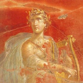 Apolo con lira. Fresco de Pompeya