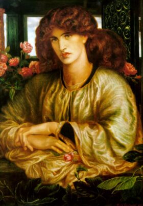 La dama en la ventana. Lienzo de Rossetti (1828-1882)