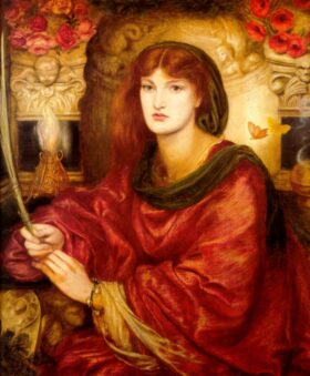 Sibila con palma. Lienzo de Rossetti (1828-1882)