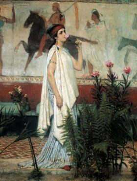 Greek woman. Canvas of Alma Tadema (1836-1912)