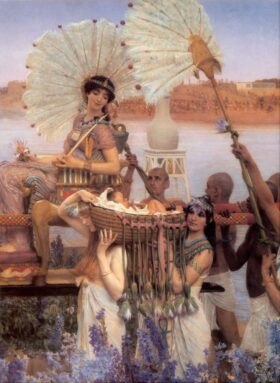 El hallazgo de Moises (detalle). Lienzo de Alma Tadema (1836-1912)