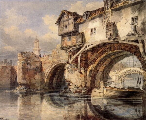 Welsh Bridge a Shrewsbury. Tela di Turner (1775-1851)